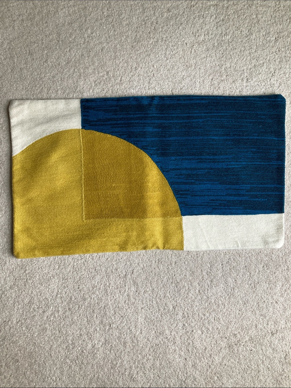 West Elm crewel overlapping shapes pillow cover